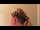 Side French Braid with Wrapped Pony Tail SUPER CUTE Long Blond Hair