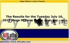 Mega Millions Lottery Drawing Results for July 16, 2013